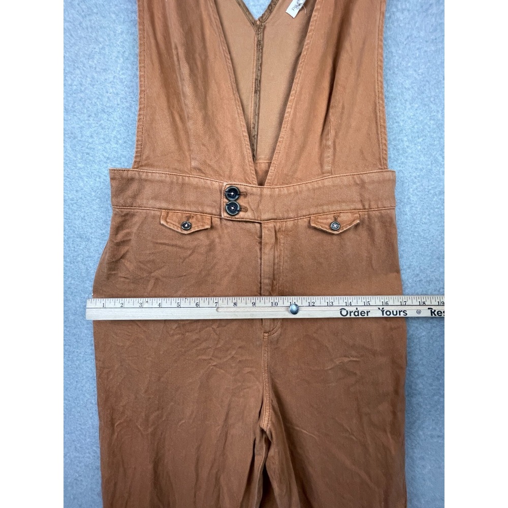 Anthropologie Pilcro Jumpsuit Womens 29 Deep V Sleeveless Boho Overalls Wide Leg - Picture 10 of 14